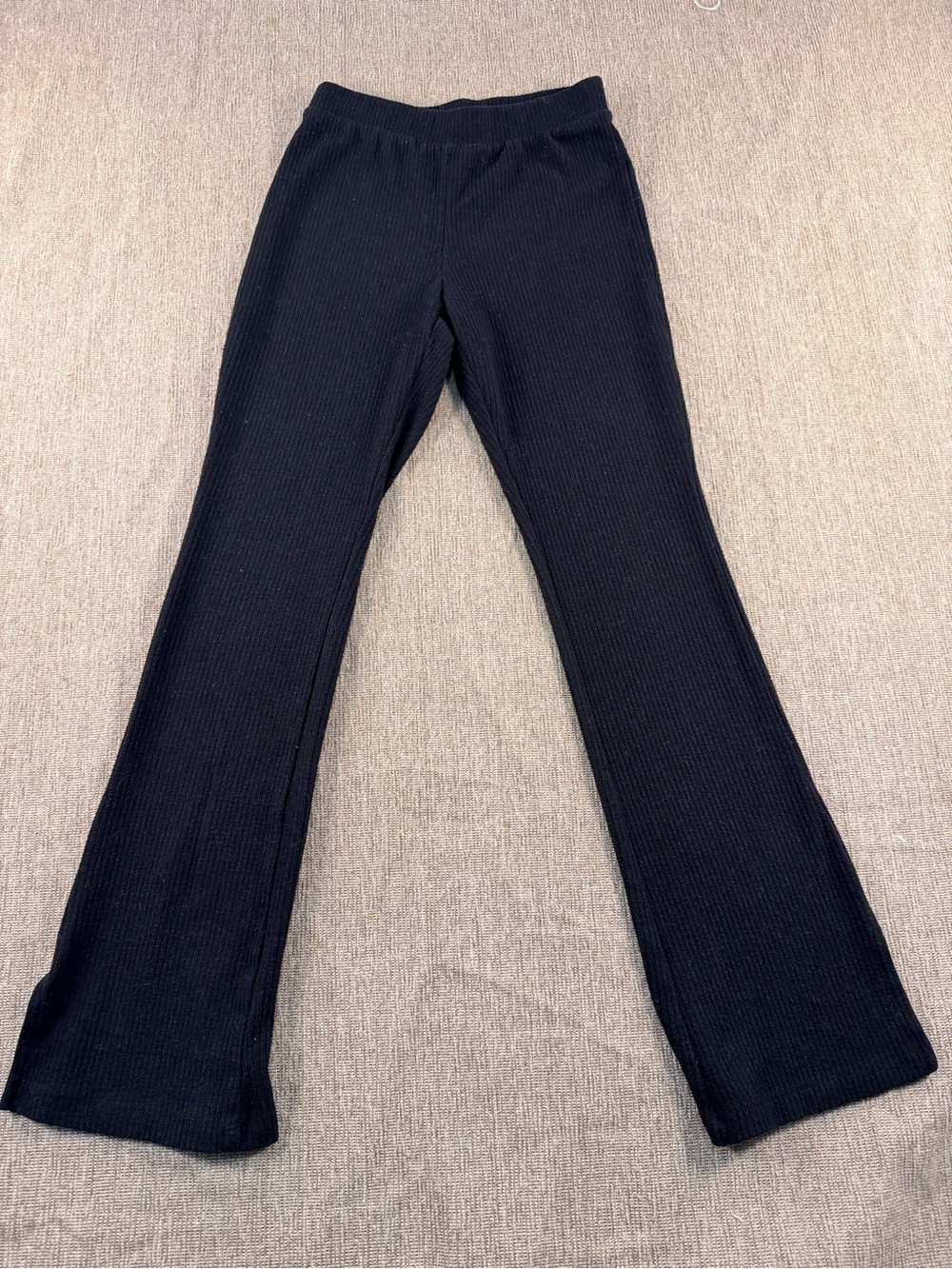 Old Navy Black Ribbed Knit Flare Pants - Girls Size XL (14-16)